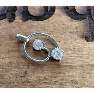 Sterling Silver CZ Cilcle Pendant